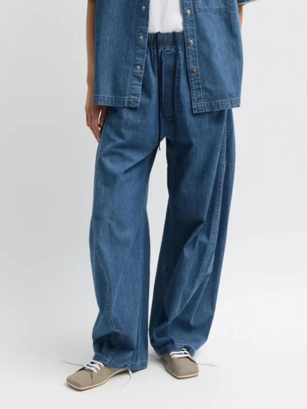 Tibi NWOT Summer Denim Classic Wash Winslow Pant Short S